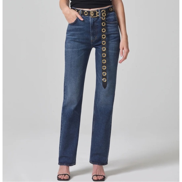 Citizens of Humanity High Rise Straight Leg Zurie Jeans Garnish Wash - Picture 1 of 7